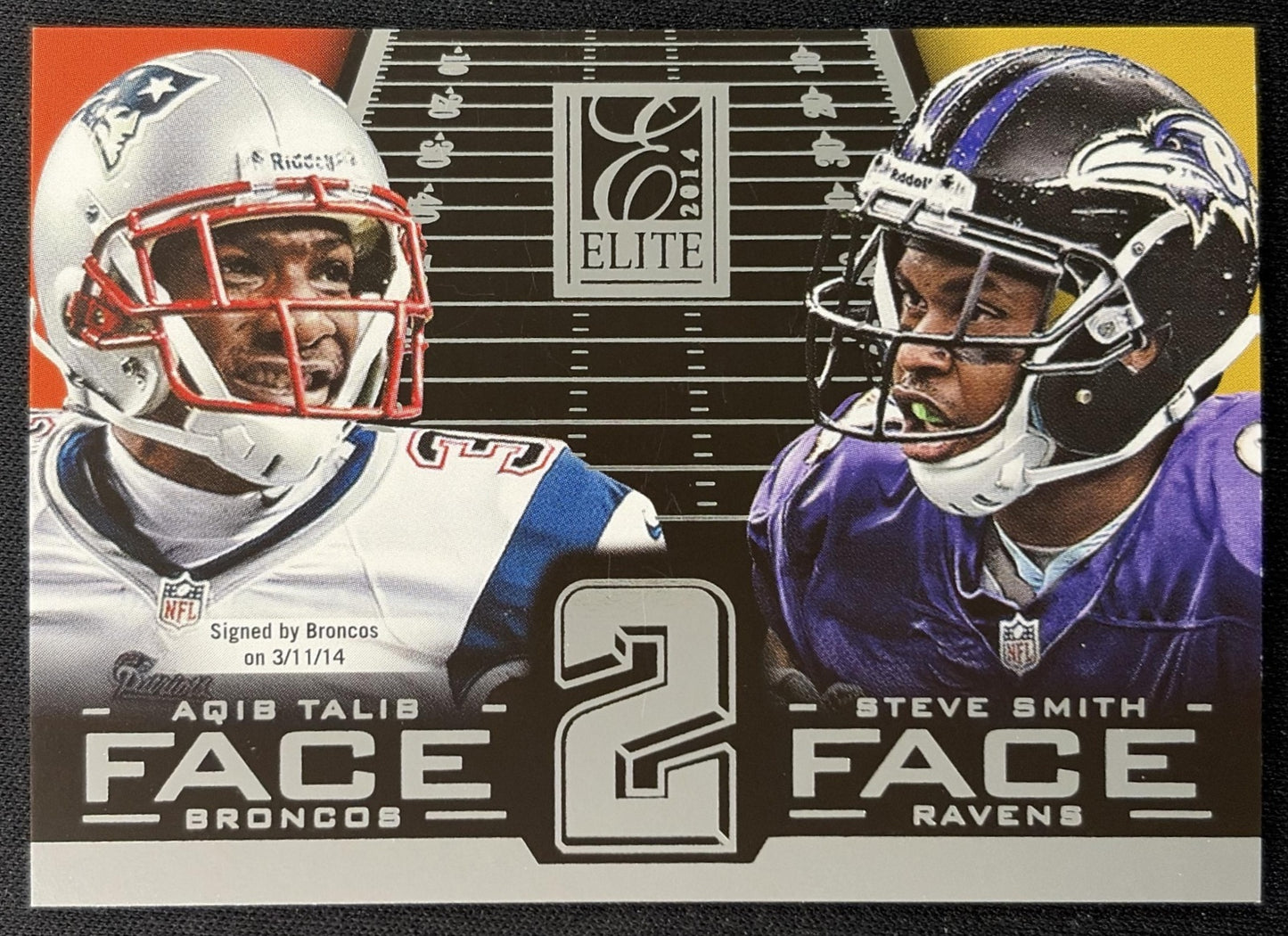 Aqib Talib Steve Smith Sr. 2014 Panini Elite Face 2 Silver - Front