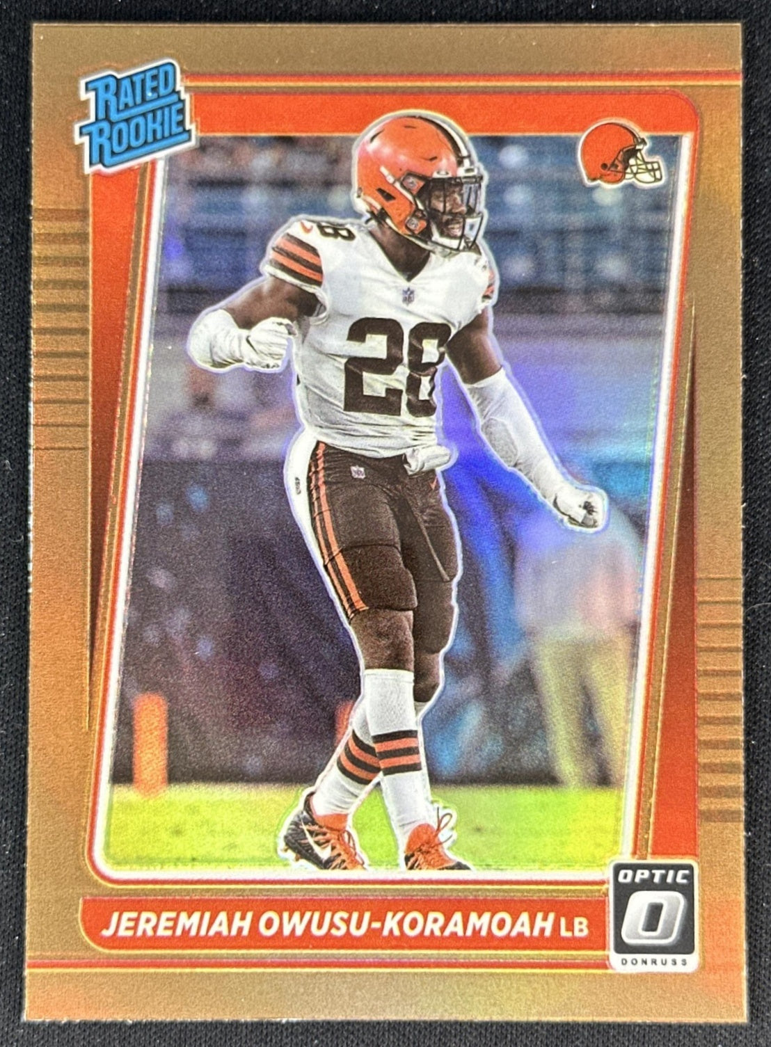 Jeremiah Owusu-Koramoah 2021 Panini Donruss Optic Bronze Browns front