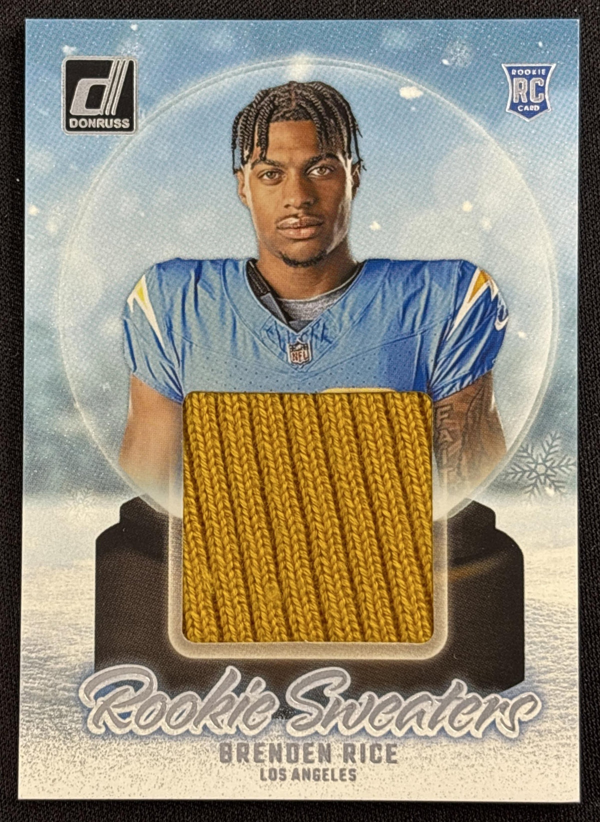 Brenden Rice 2024 Panini Donruss Rookie Holiday Sweater Chargers Los Angeles Chargers