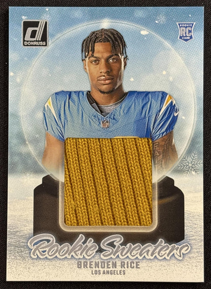 Brenden Rice 2024 Panini Donruss Rookie Holiday Sweater Chargers Los Angeles Chargers