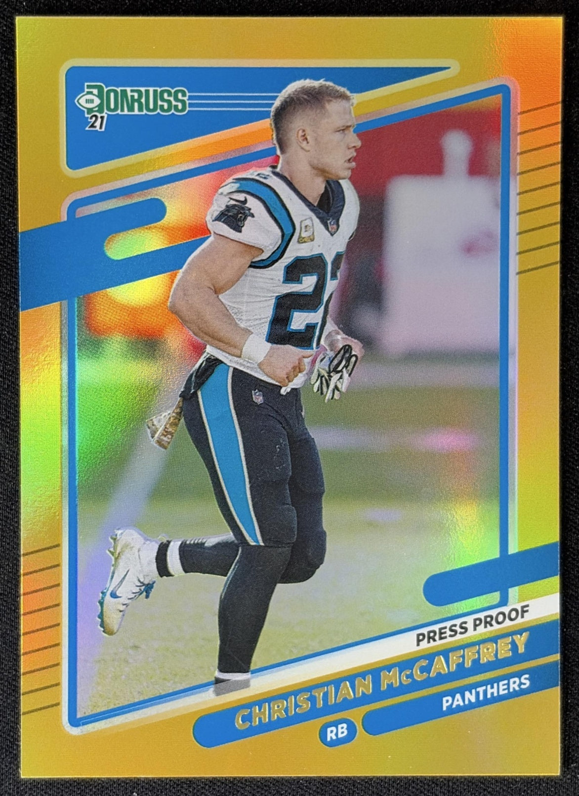 Christian McCaffrey 2021 Panini Donruss Press Proof Premium Panthers - Carolina Panthers
