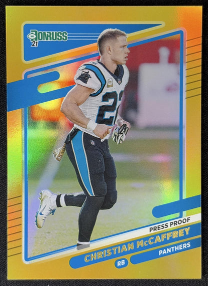 Christian McCaffrey 2021 Panini Donruss Press Proof Premium Panthers - Carolina Panthers
