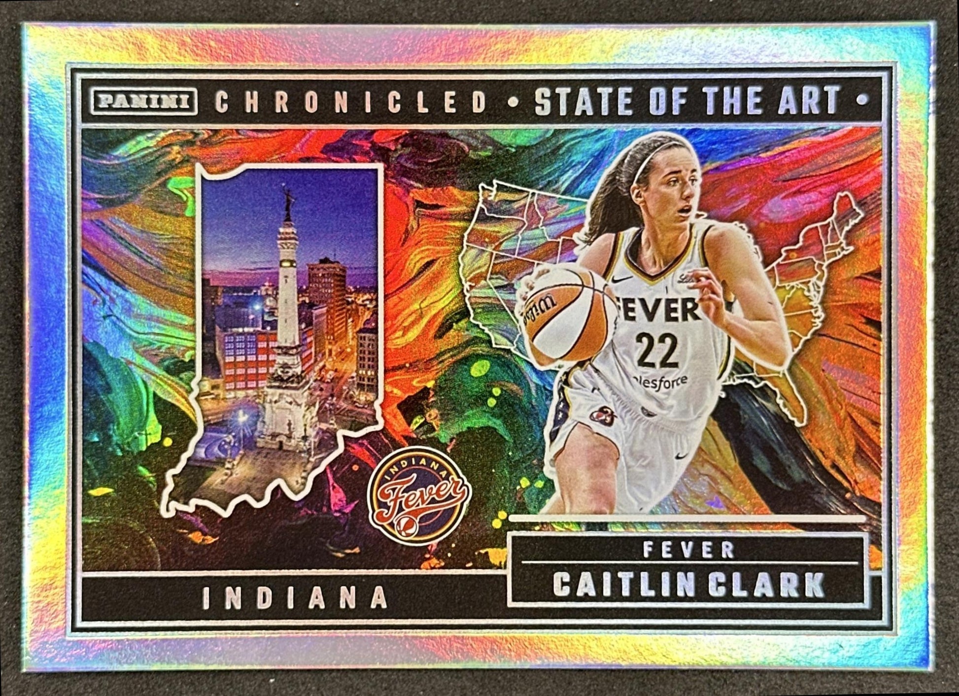 Caitlin Clark 2025 Panini Chronicled State of the Art Holo Fever 88 Indiana Fever