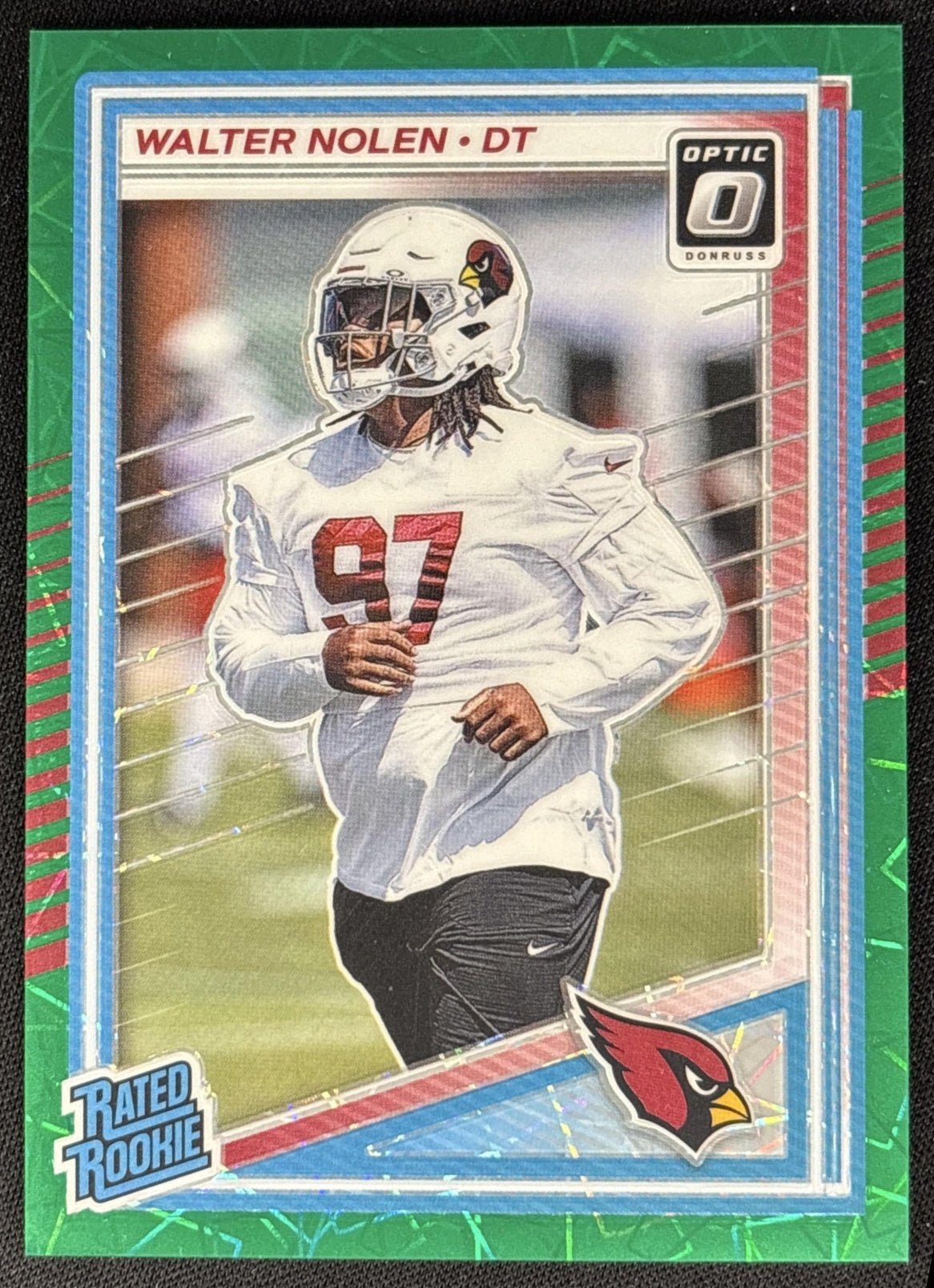 Walter Nolen 2025 Donruss Optic Rated Rookie Green Velocity Prizm Cardinals front