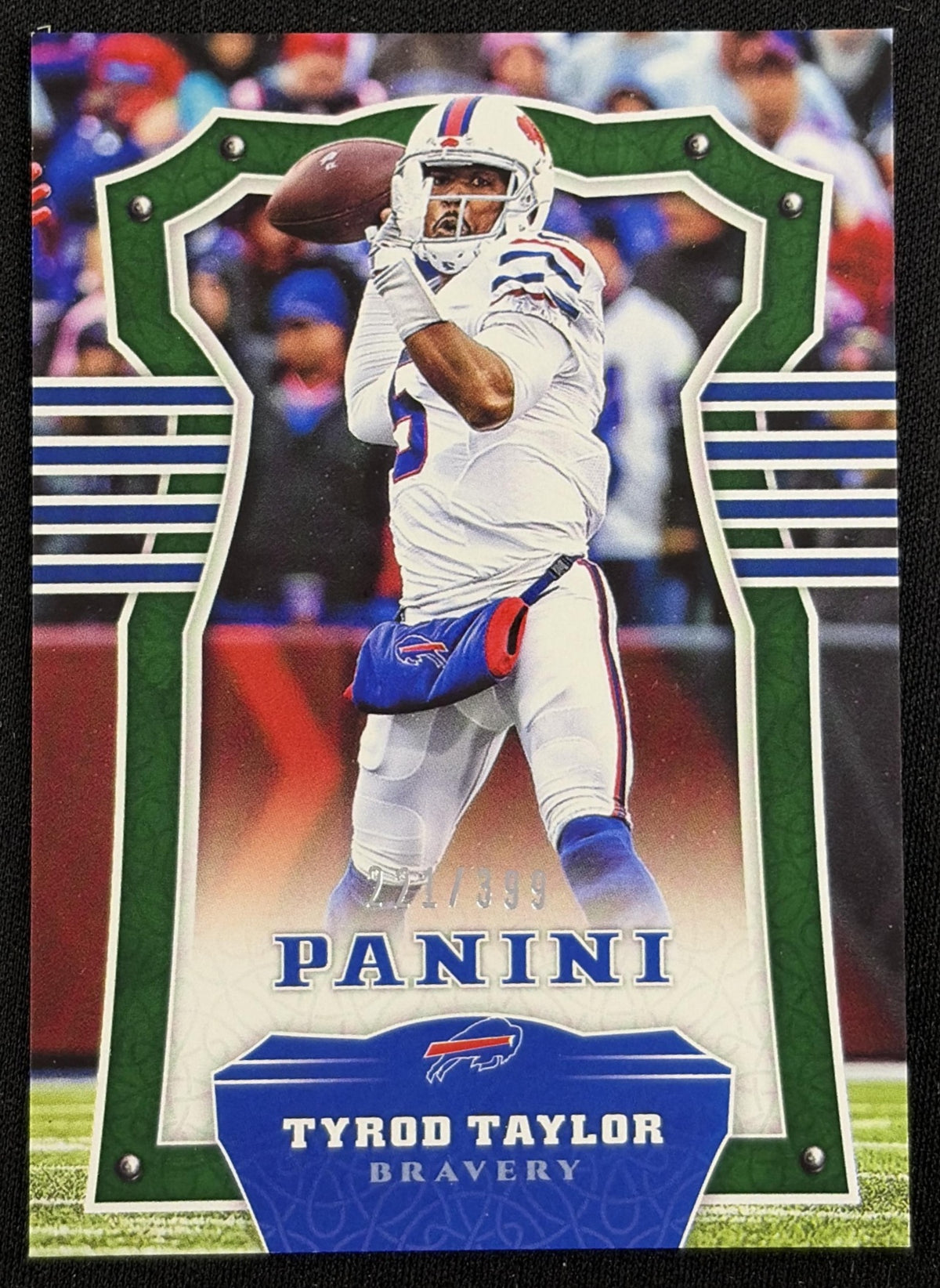 Front of Tyrod Taylor 2017 Panini Bravery /399 Bills sports trading card