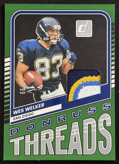 Wes Welker 2026 Panini Donruss Threads Prime /99 Chargers
