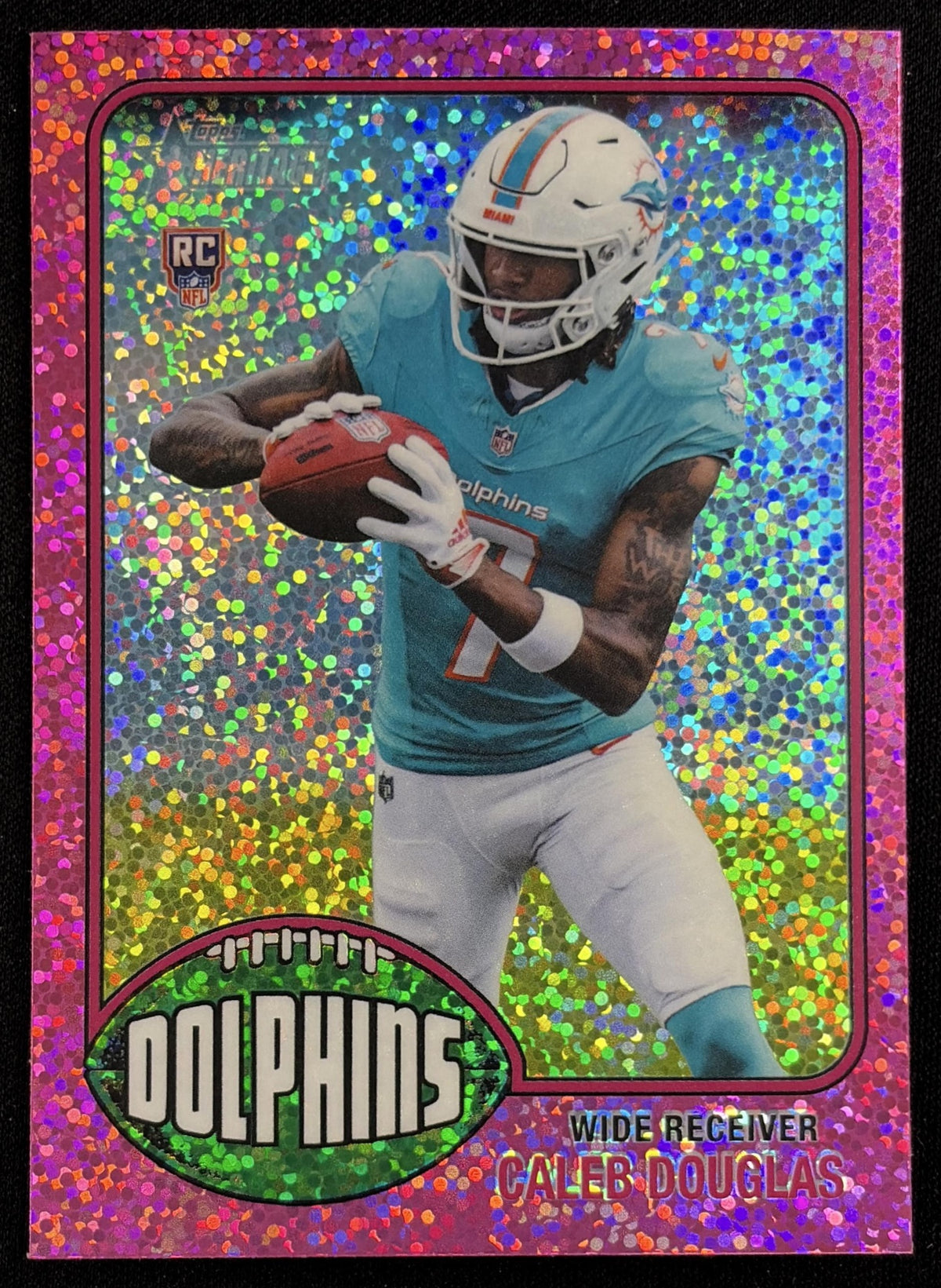 Caleb Douglas 2026 Topps Heritage Chrome Pink Sparkle Dolphins