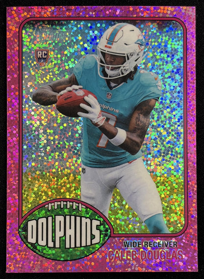 Caleb Douglas 2026 Topps Heritage Chrome Pink Sparkle Dolphins