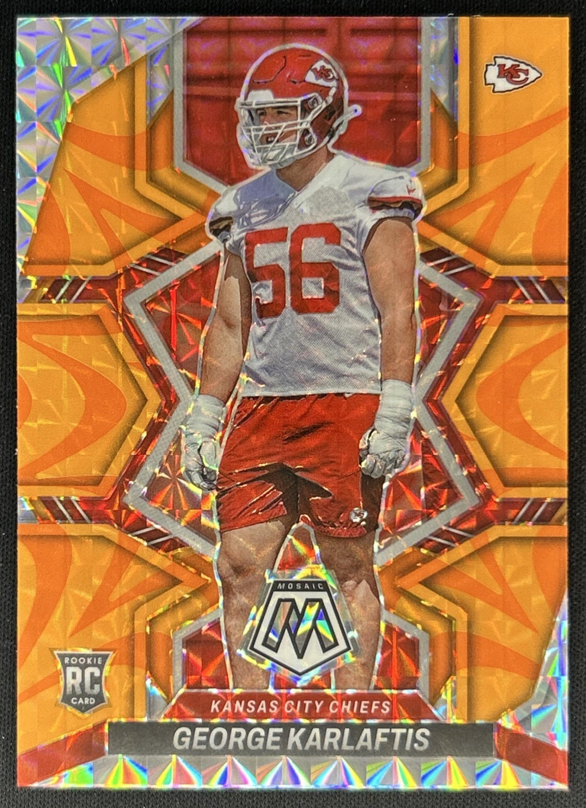 George Karlaftis 2022 Panini Mosaic Reactive Orange Chiefs