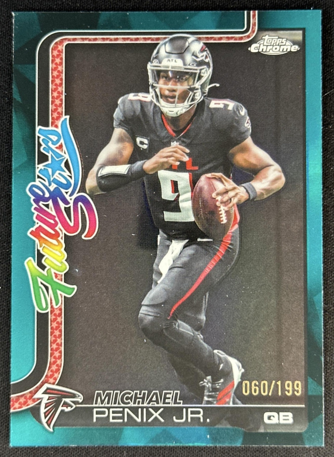Michael Penix Jr. 2025 Topps Chrome Future Stars Aqua Refractor /199 Falcons