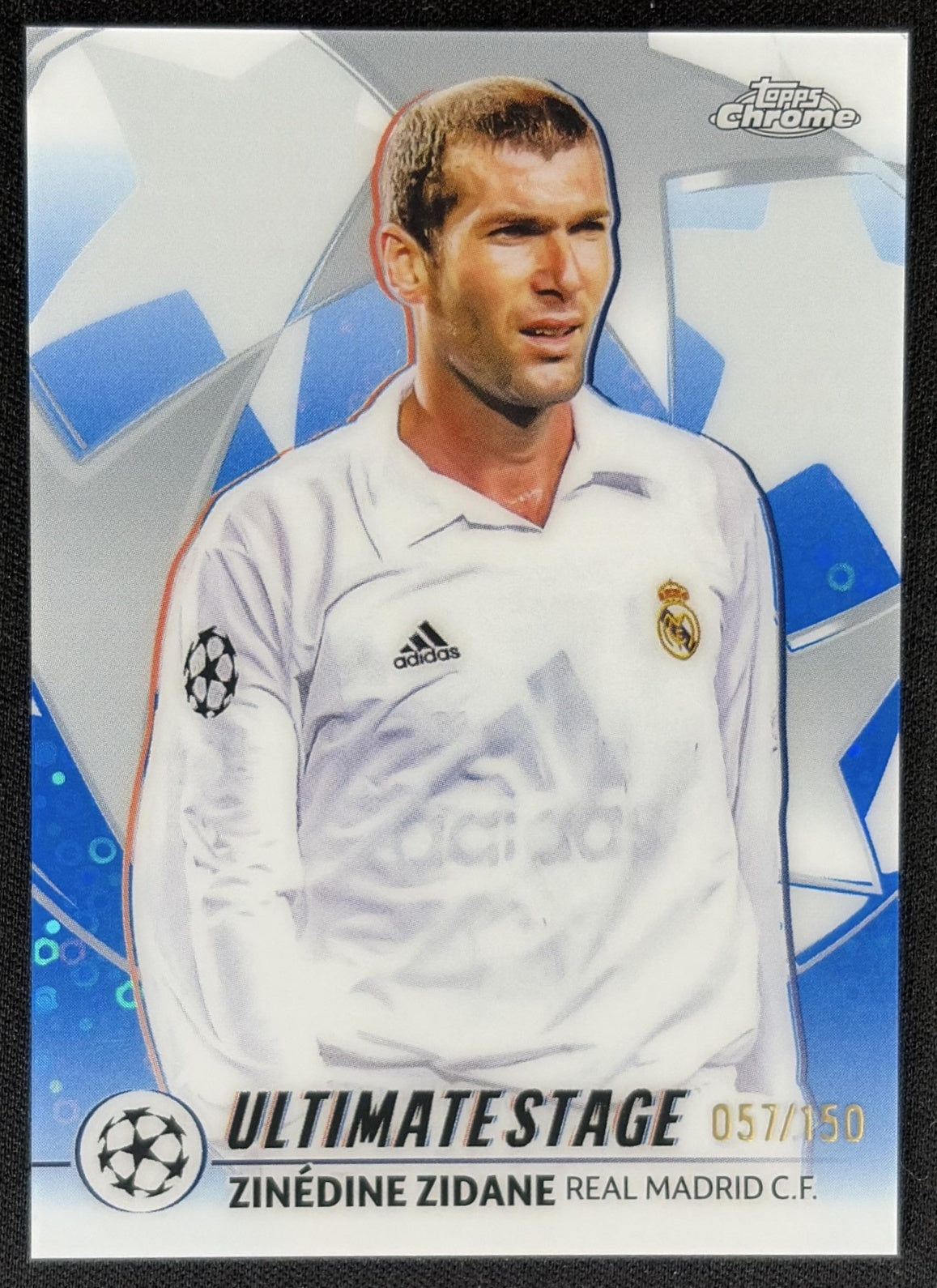 Zinedine Zidane 2025 UEFA Club Competitions Ultimate Stage Chrome Blue Refractor /150 Real Madrid