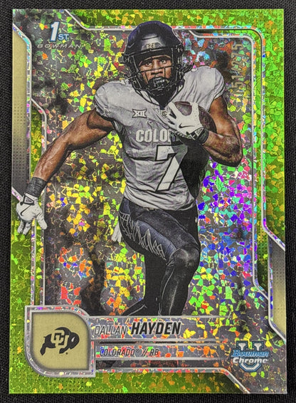 Dallan Hayden 2025 Bowman Chrome University Prospects Lime Green Mini-Diamond Refractor /275 Buffaloes