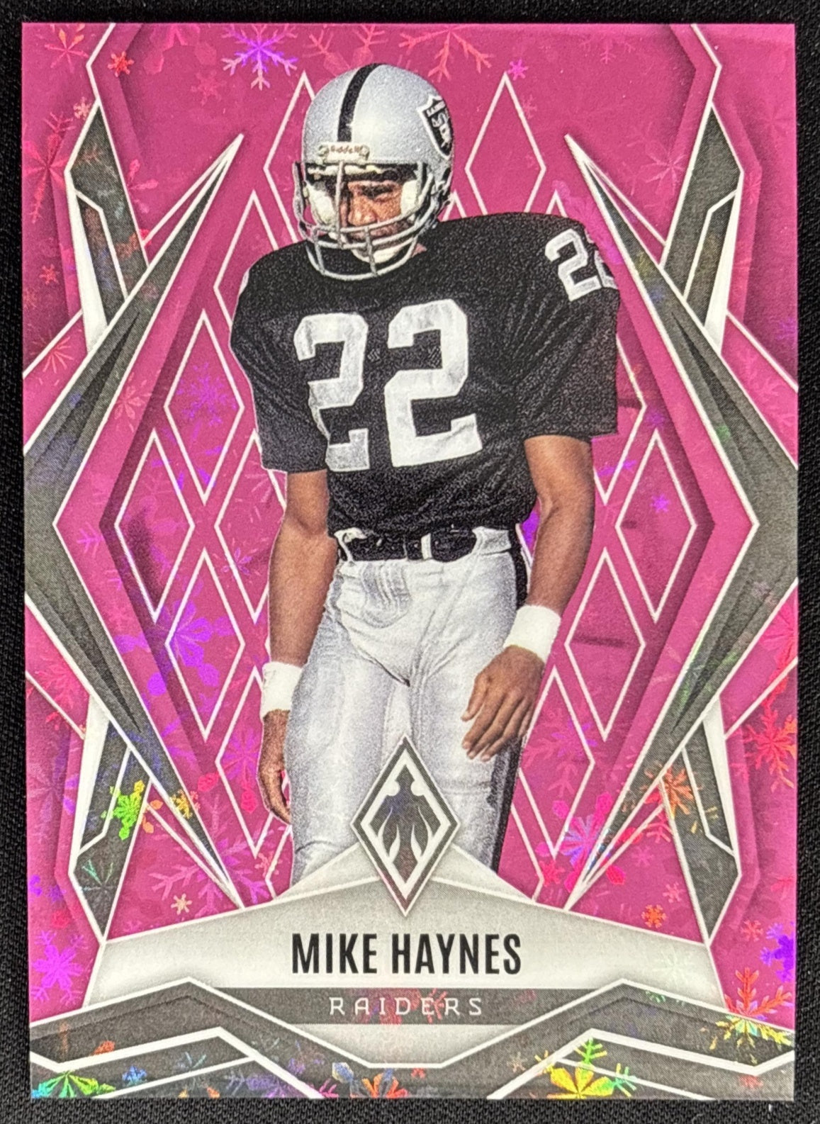 Mike Haynes 2025 Panini Phoenix Pink Winter Prizm /299 Raiders