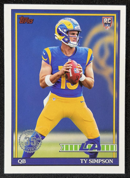 Ty Simpson 2026 Topps 1991 Rookie Rams front