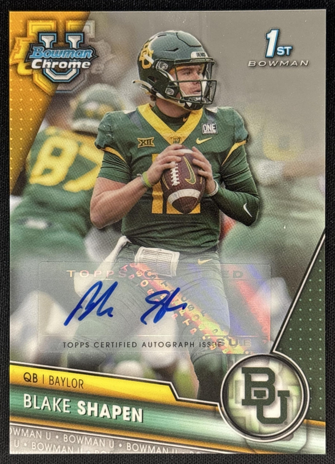 Blake Shapen 2023 Bowman University Chrome Prospect Auto 3 front