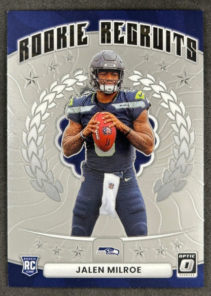Jalen Milroe 2025 Donruss Optic Rookie Recruits Seahawks Sports Trading Card