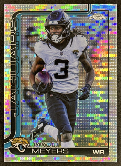 Jakobi Meyers 2025 Topps Chrome Pulsar Refractor Jaguars Sports Trading Cards