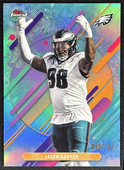 Jalen Carter 2025 Topps Finest Rare Sky Blue Refractor /150 Eagles