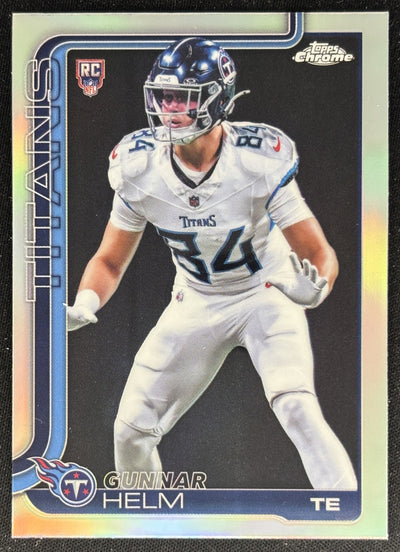 Gunnar Helm 2025 Topps Chrome Rookie Refractor Titans Sports Trading Cards