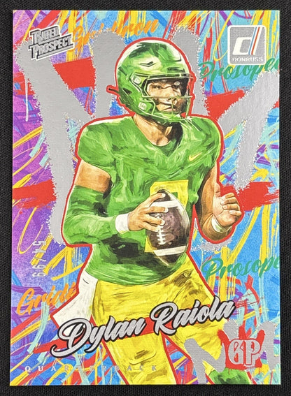 Dylan Raiola 2026 Panini Donruss Gridiron Prospects Red /99 Ducks sports trading card front