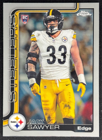 Jack Sawyer 2025 Topps Chrome Rookie Steelers Sports Trading Cards