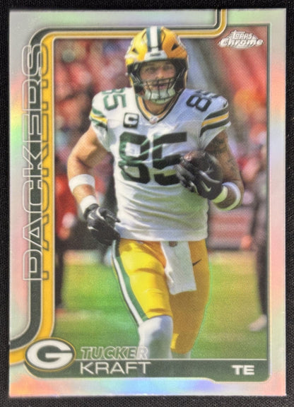 Tucker Kraft 2025 Topps Chrome Refractor Packers Sports Trading Cards