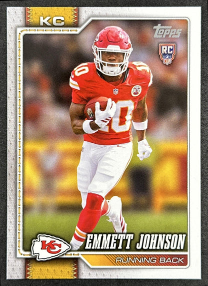 Emmett Johnson 2026 Topps Flagship Rookie Chiefs Sports Trading Cards