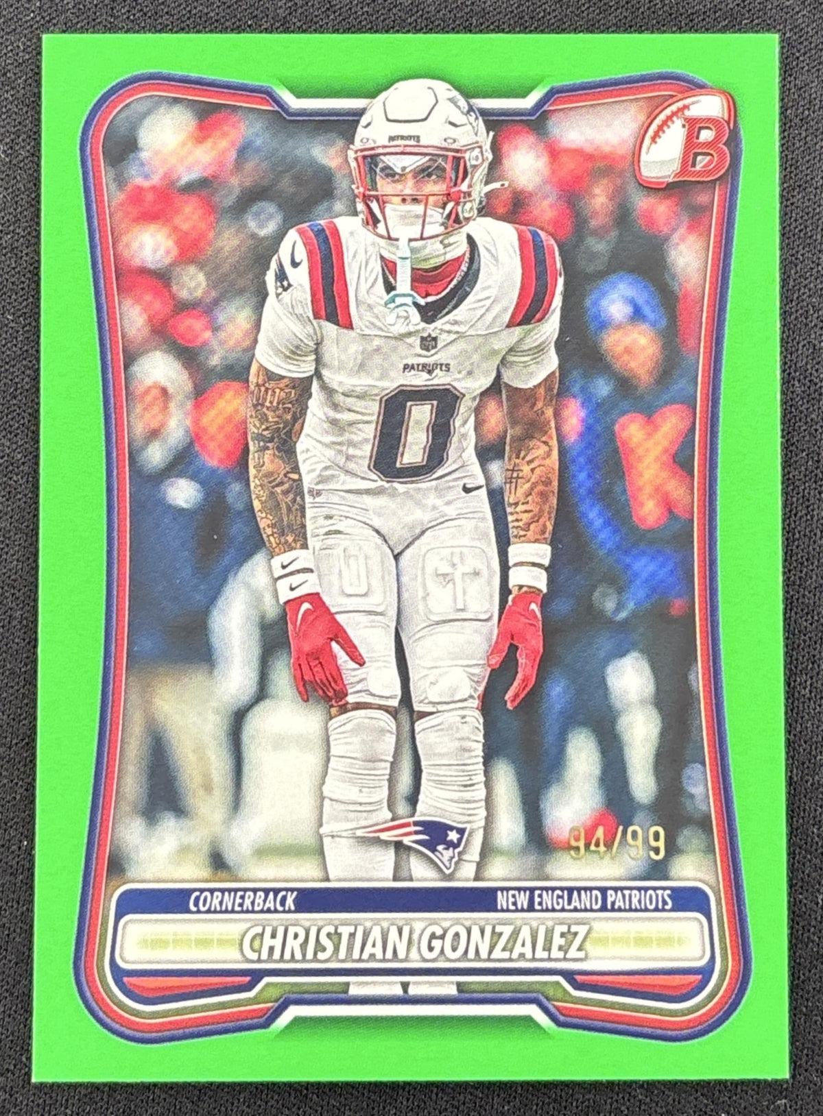 Christian Gonzalez 2026 Bowman NFL Green /99 Patriots Default Title Sports Trading Card