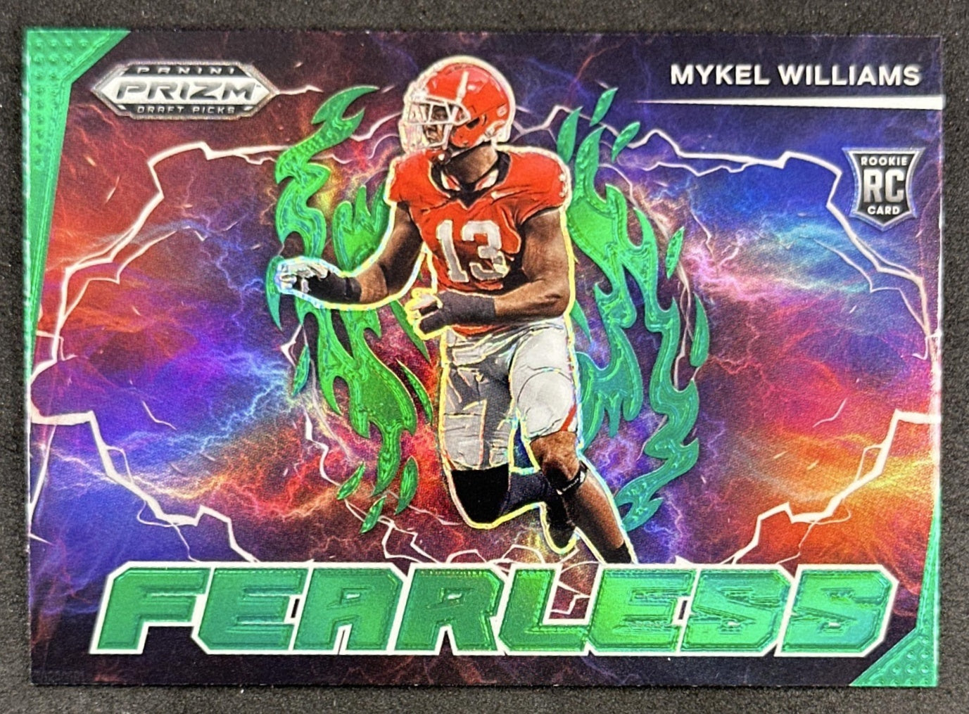 Mykel Williams 2025 Panini Prizm Draft Picks Fearless Green Bulldogs 49ers
