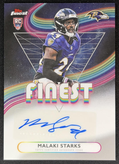Malaki Starks 2025 Topps Finest Rookie Auto Ravens 2 front