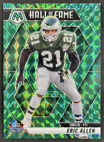 Eric Allen 2025 Panini Mosaic Hall of Fame Green Prizm Eagles Front