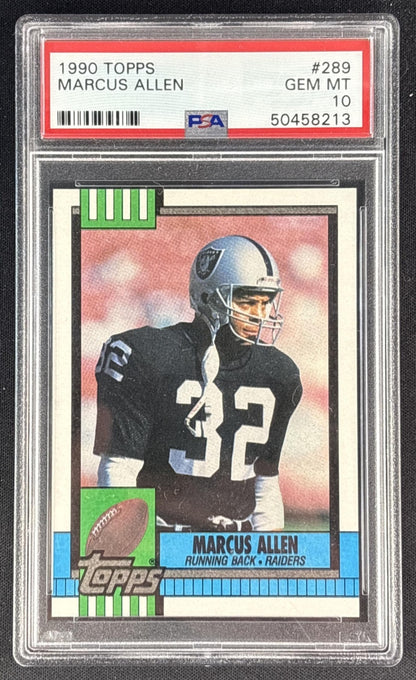 Marcus Allen 1990 Topps PSA 10 Raiders 50458213 Sports Trading Cards