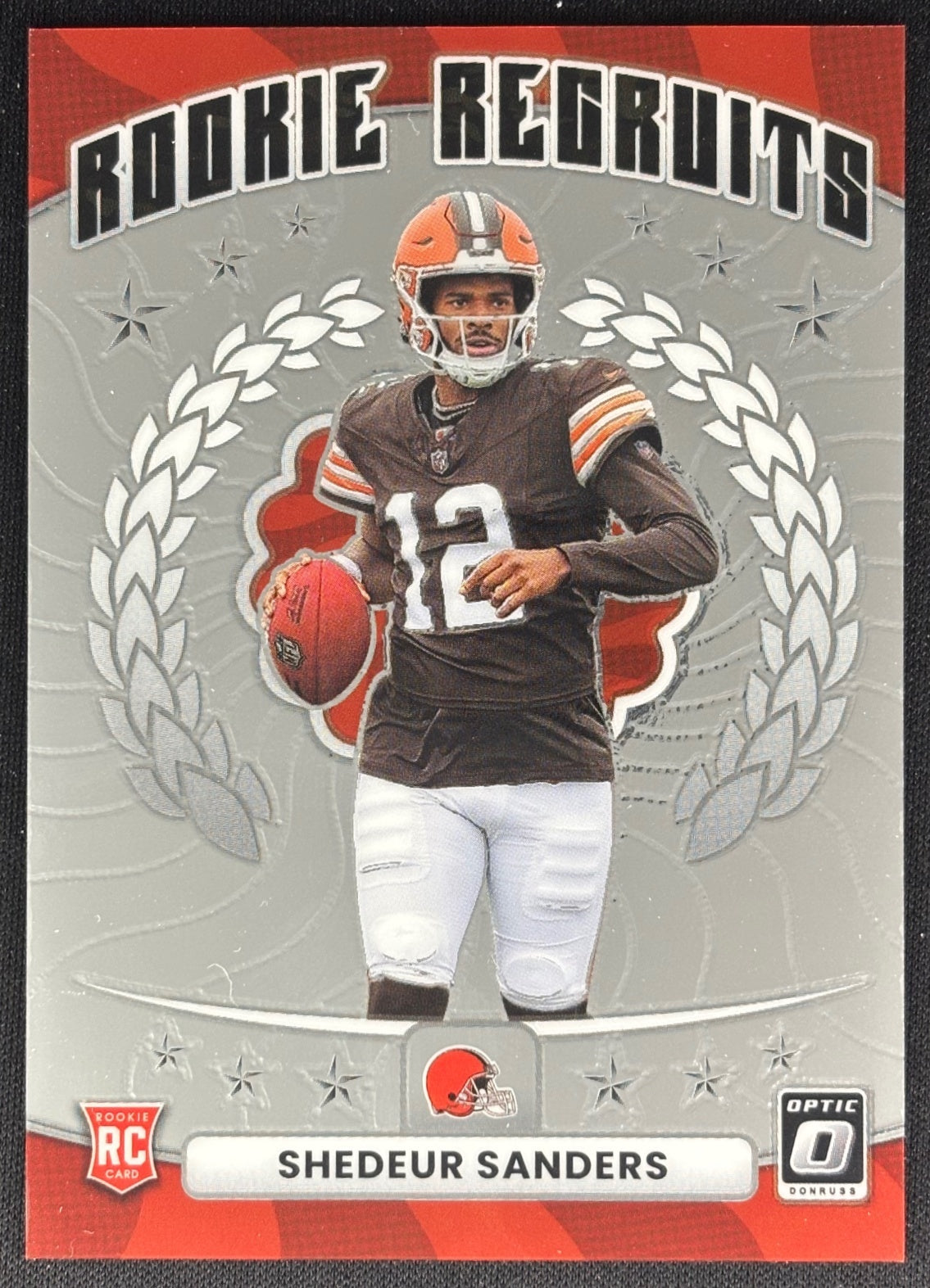 Shedeur Sanders 2025 Donruss Optic Rookie Recruits Browns Sports Trading Card