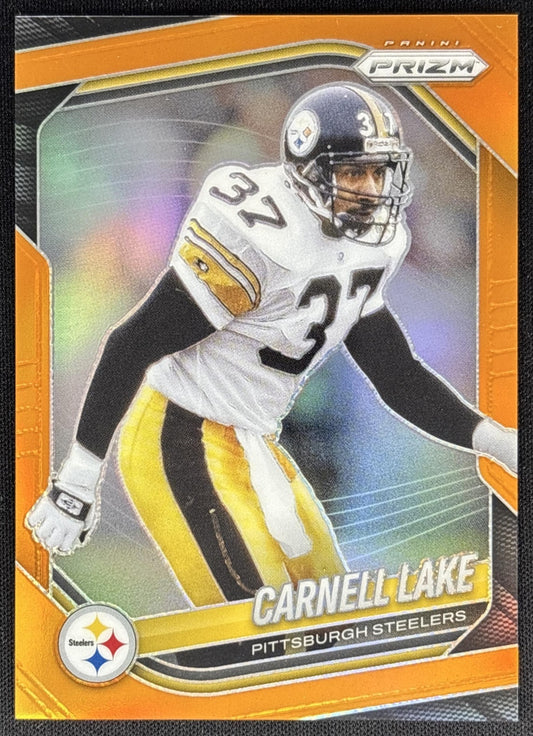 Carnell Lake 2025 Panini Prizm Orange /249 Steelers Sports Trading Card
