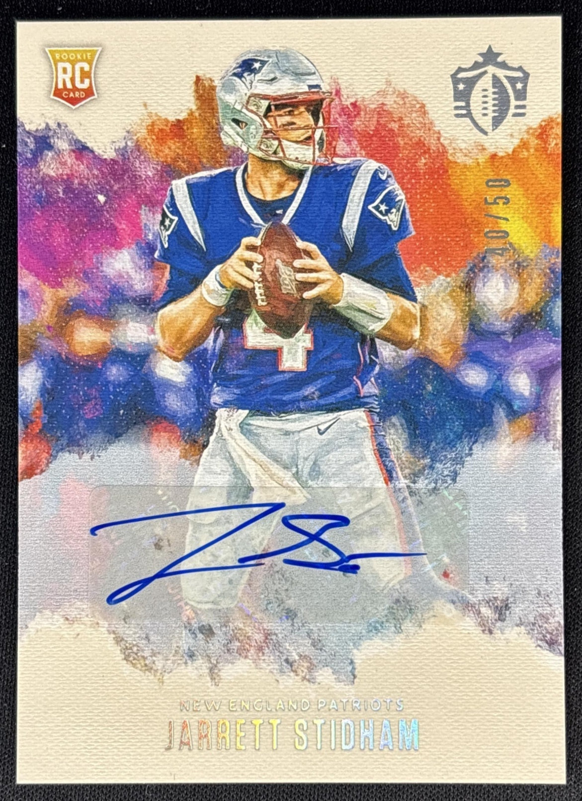 Jarrett Stidham 2019 Panini Chronicles Signatures Holo Silver /50 Patriots