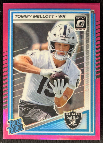 Tommy Mellott 2025 Donruss Optic Rated Rookie Pink Prizm Raiders Sports Trading Card