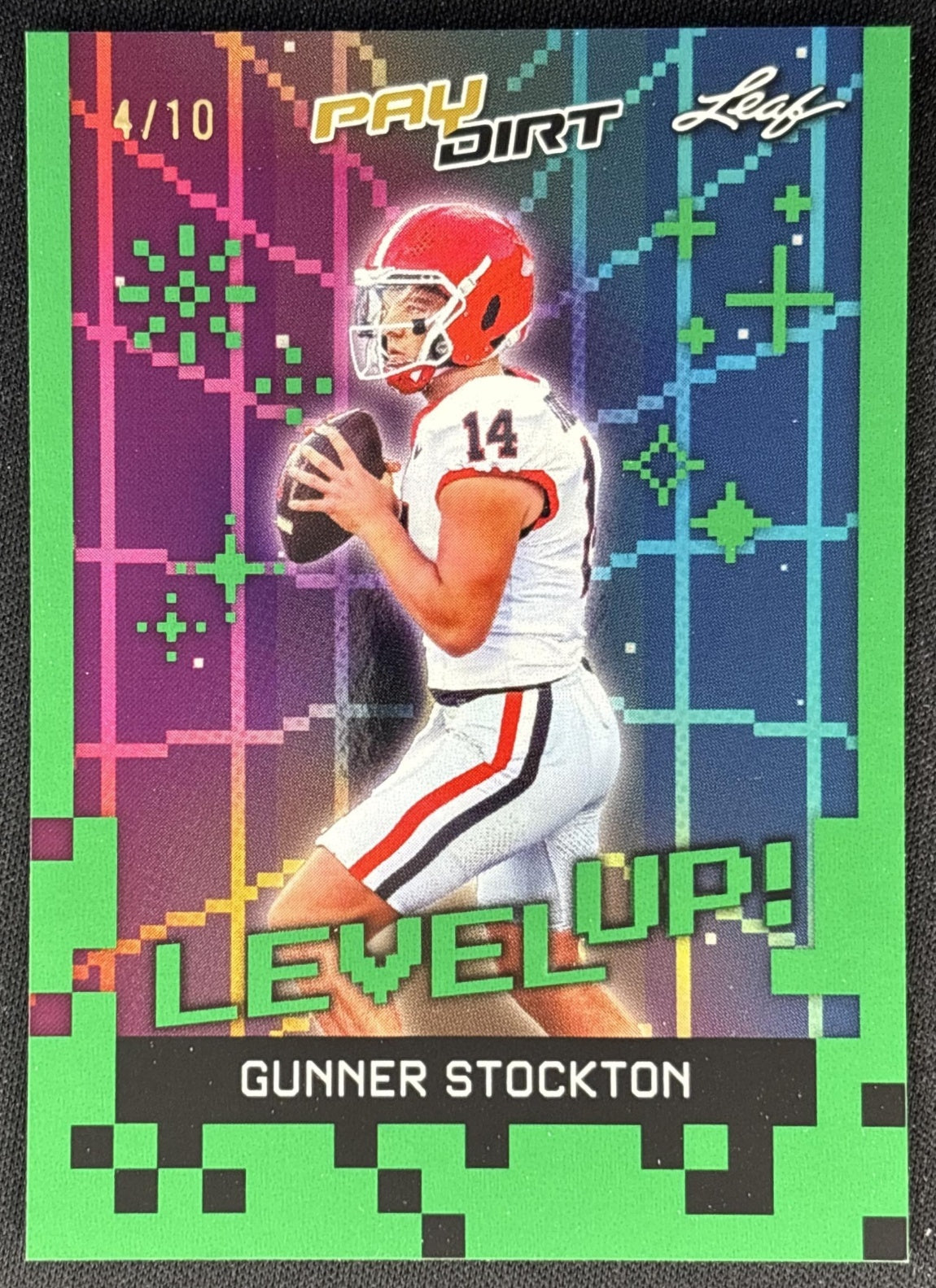 Gunner Stockton 2026 Leaf Paydirt Level Up! Green /10 front