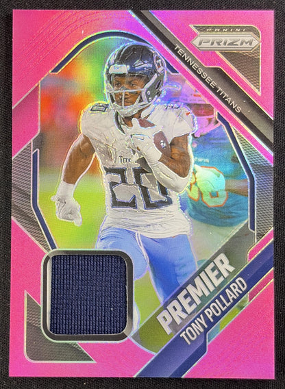 Tony Pollard 2025 Panini Prizm Premier Jerseys Pink Titans