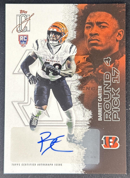 Barrett Carter 2025 Topps Signature Class Rookie Auto Bengals Sports Trading Cards