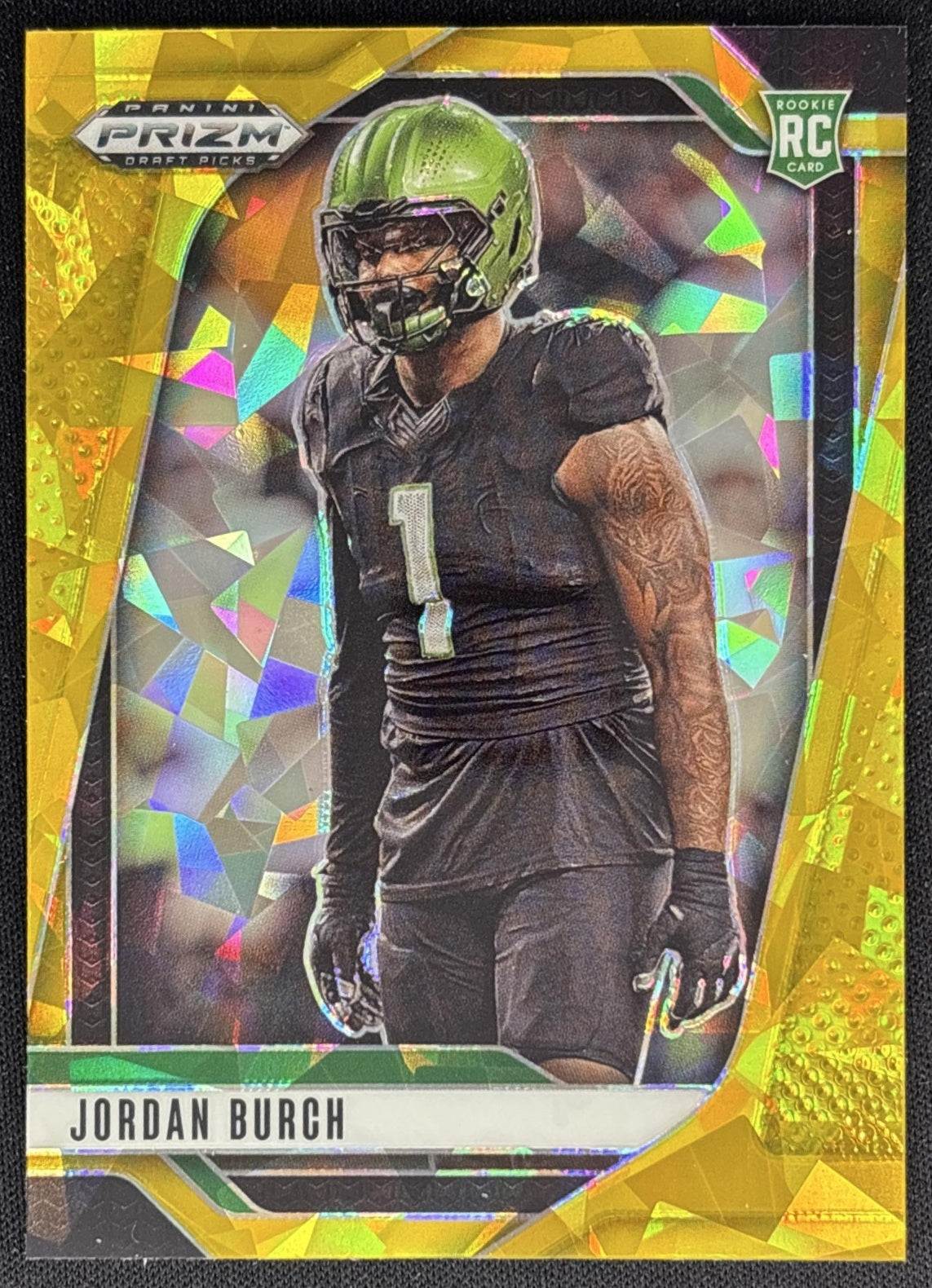 Jordan Burch 2025 Panini Prizm Draft Picks Gold Ice Ducks