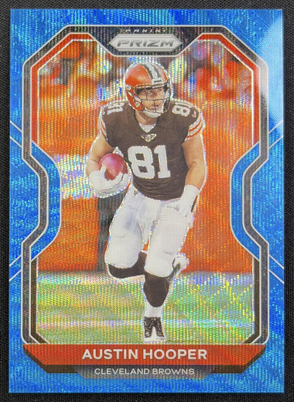 Austin Hooper 2020 Panini Prizm Blue Wave /199 Browns