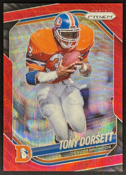 Tony Dorsett 2025 Prizm Red Wave /149 Broncos Sports Trading Cards