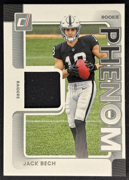 Jack Bech 2025 Panini Donruss Rookie Phenom Jerseys Raiders front