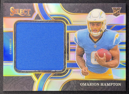 Omarion Hampton 2025 Panini Select Jumbo Rookie Swatch /149 Chargers
