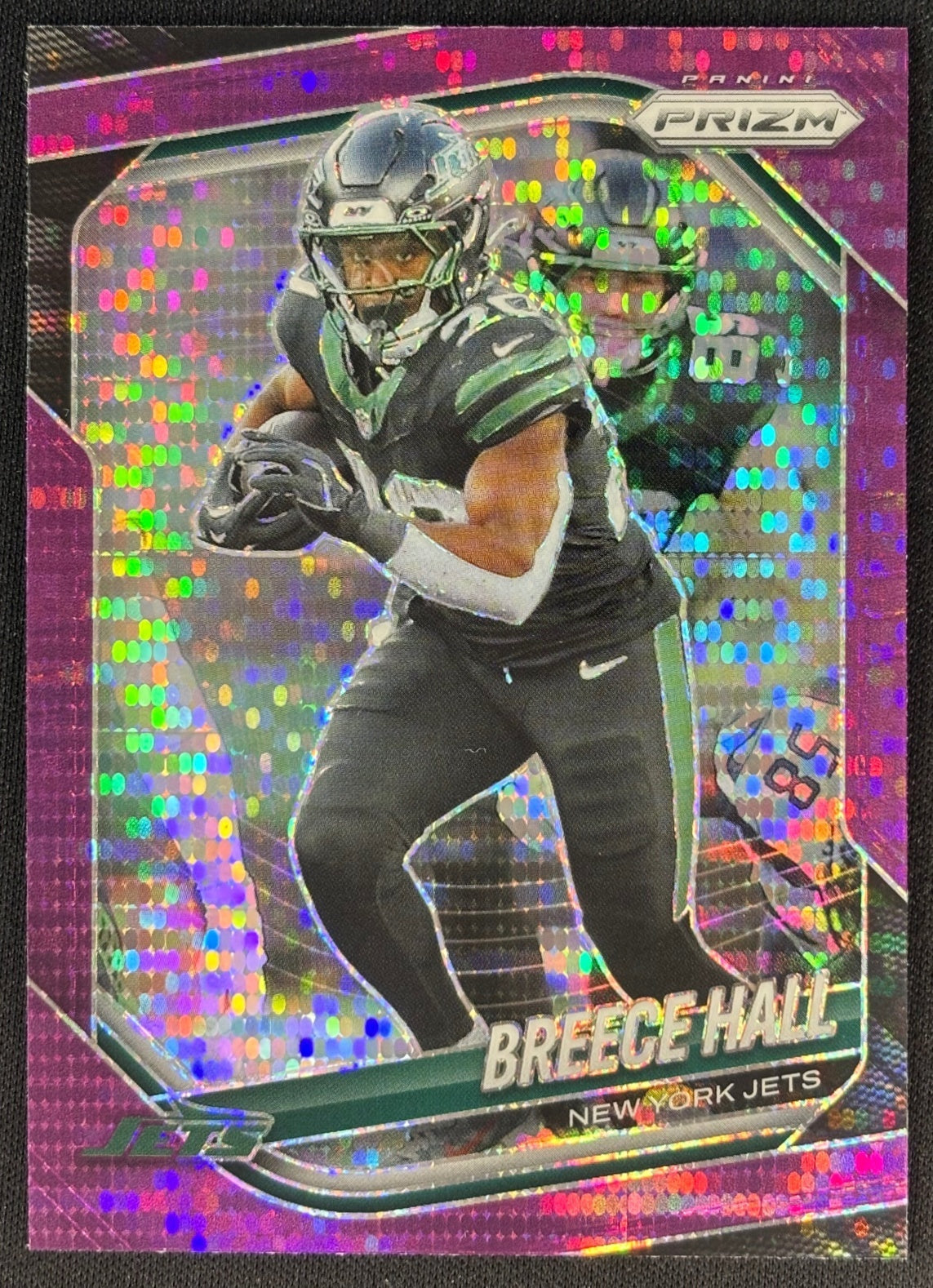 Front image of Breece Hall 2025 Prizm Purple Pulsar Jets