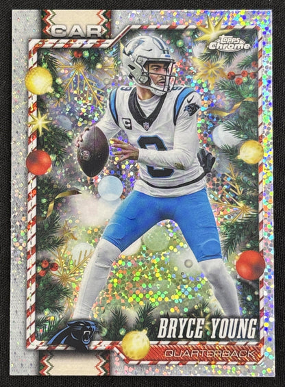 Bryce Young 2026 Topps Holiday Chrome Sparkle Refractor Panthers Sports Trading Card