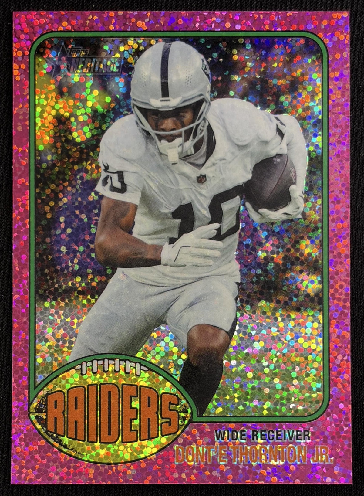 Dont'e Thornton Jr. 2026 Topps Heritage Chrome Pink Sparkle Raiders