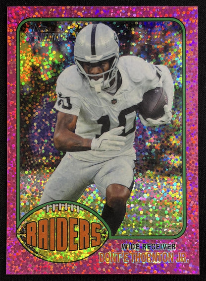 Dont'e Thornton Jr. 2026 Topps Heritage Chrome Pink Sparkle Raiders