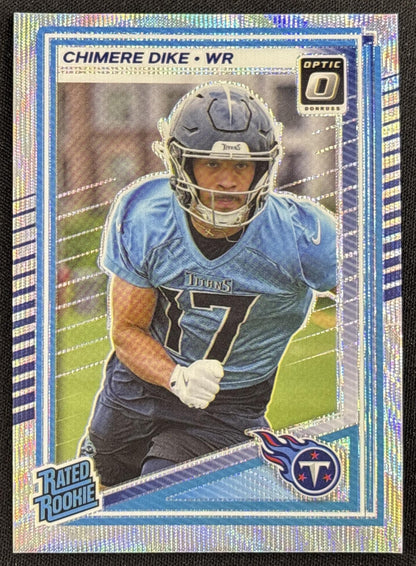Chimere Dike 2025 Panini Donruss Optic Rated Rookie Wave Prizm /300 Titans