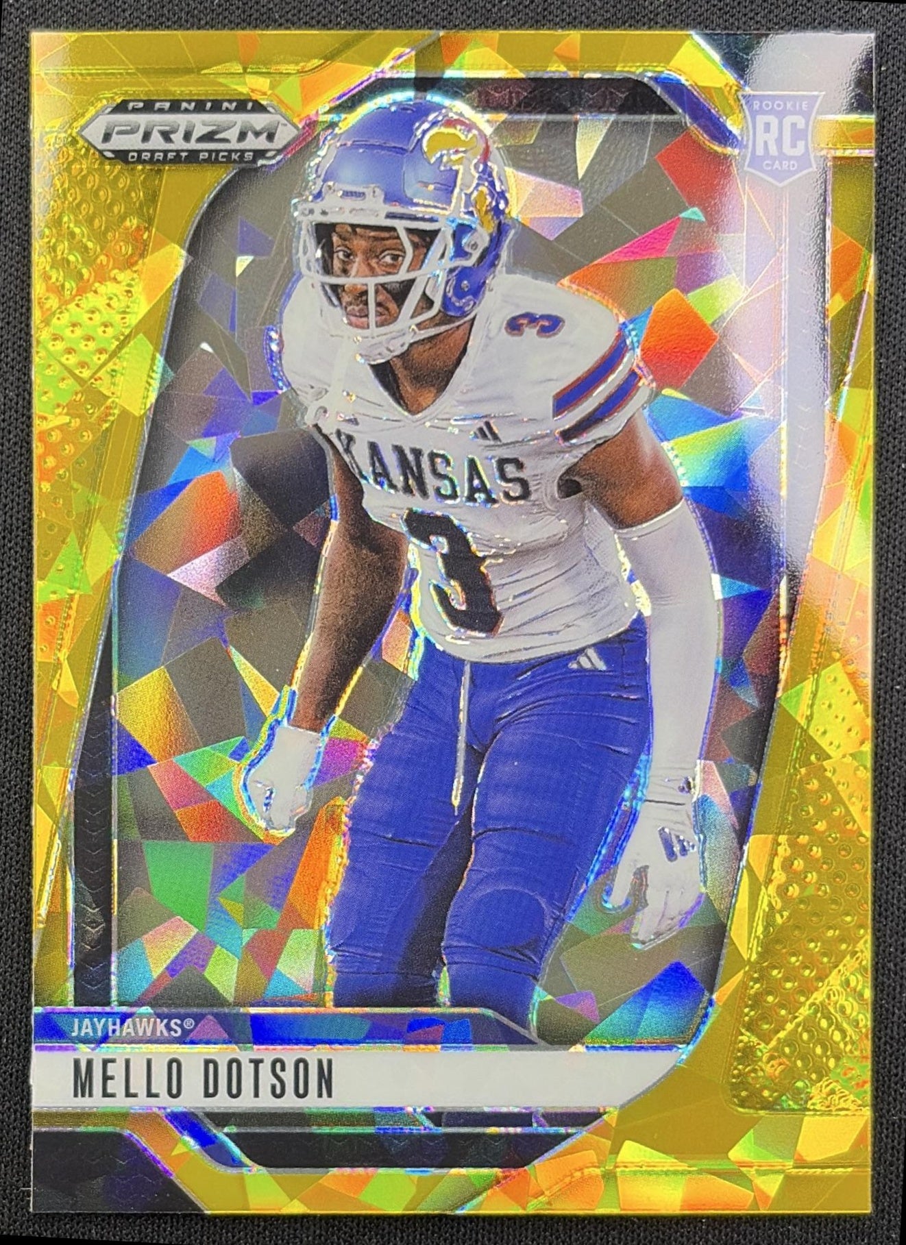 Mello Dotson 2025 Panini Prizm Draft Picks Gold Ice Jayhawks